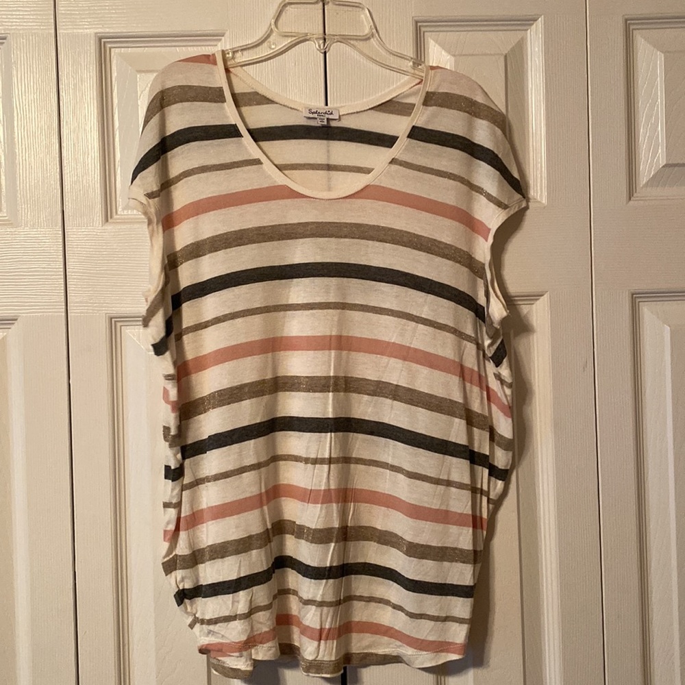 Splendid Metallic Stripe Shirt, Sz S